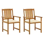 Scaune de grădină cu perne, 2 buc., lemn masiv acacia GartenMobel Dekor