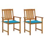 Scaune de grădină cu perne, 2 buc., lemn masiv acacia GartenMobel Dekor