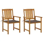 Scaune de grădină cu perne, 2 buc., lemn masiv de acacia GartenMobel Dekor