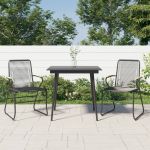 Set cu masă pentru grădină, 3 piese, negru, ratan PVC GartenMobel Dekor