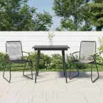 Set cu masă pentru grădină, 3 piese, negru, ratan PVC GartenMobel Dekor