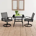 Set mobilier de grădină, 3 piese, textilenă și oțel GartenMobel Dekor