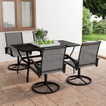 Set mobilier de grădină, 5 piese, textilenă și oțel GartenMobel Dekor