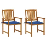 Scaune de grădină cu perne, 2 buc., lemn masiv acacia GartenMobel Dekor