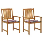 Scaune de grădină cu perne, 2 buc., lemn masiv de acacia GartenMobel Dekor
