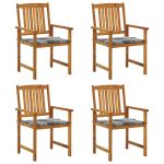 Scaune de grădină cu perne, 4 buc., lemn masiv de acacia GartenMobel Dekor