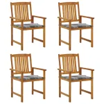 Scaune de grădină cu perne, 4 buc., lemn masiv de acacia GartenMobel Dekor