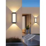 Aplica LED AX217 pentru exterior/interior, IP65, 2x10W, metal negru, 3000K