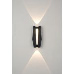 Aplica LED AX218 pentru perete, interior/exterior, 2x8W, neagră, 3000K