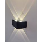 Aplică LED exterior AX230, 4 surse, 4W, negru, lumină caldă 3000K