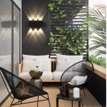 Aplica LED de exterior AX231, 12W, 6 surse, lumina calda 3000K, negru