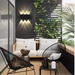 Aplica LED de exterior AX231, 12W, 6 surse, lumina calda 3000K, negru