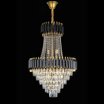Candelabru din cristal CC900, 80 cm, 23xE14, auriu-negru, înălțime reglabilă