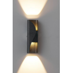 Aplica LED AX221 neagră pentru interior/exterior, 2x6W, lumină caldă 3000K