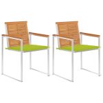 Scaune de grădină cu perne, 2 buc., lemn masiv acacia și oțel GartenMobel Dekor