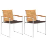 Scaune grădină cu perne, 2 buc., lemn masiv tec/oțel GartenMobel Dekor