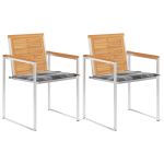 Scaune grădină cu perne, 2 buc., lemn masiv tec/oțel GartenMobel Dekor