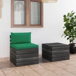 Set mobilier grădină din paleți, 2 piese, cu perne, lemn de pin GartenMobel Dekor
