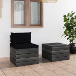 Set mobilier grădină din paleți, 2 piese, cu perne, lemn de pin GartenMobel Dekor