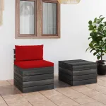 Set mobilier grădină din paleți, 2 piese, cu perne, lemn de pin GartenMobel Dekor