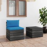 Set mobilier grădină din paleți, 2 piese, cu perne, lemn de pin GartenMobel Dekor
