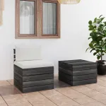 Set mobilier grădină din paleți, 2 piese, cu perne, lemn de pin GartenMobel Dekor