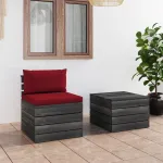 Set mobilier grădină din paleți, 2 piese, cu perne, lemn de pin GartenMobel Dekor