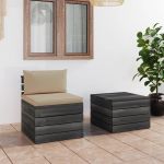 Set mobilier grădină din paleți cu perne, 2 piese, lemn de pin GartenMobel Dekor