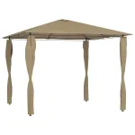 Pavilion cu huse pentru stâlpi, gri taupe, 3x3x2,6 m, 160 g/m² GartenMobel Dekor