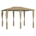 Pavilion cu huse pentru stâlpi, gri taupe, 3x4x2,6 m, 160 g/m² GartenMobel Dekor