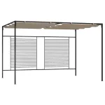 Pavilion grădină, acoperiș retractabil gri taupe 3x4x2,3 m 180 g/m² GartenMobel Dekor