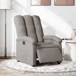Fotoliu rabatabil electric, gri taupe, material textil GartenMobel Dekor