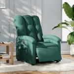Fotoliu rabatabil electric, verde închis, material textil GartenMobel Dekor