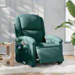 Fotoliu rabatabil electric, verde închis, material textil GartenMobel Dekor