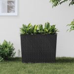 Jardinieră cu interior detașabil, antracit, 12 / 44 L, PP ratan GartenMobel Dekor