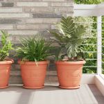 Ghiveci rotund pentru flori 6 pcs Roșu cărămidă Ø 26 x 21.5 cm GartenMobel Dekor