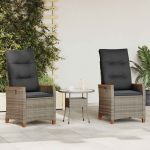 Scaun de grădină rabatabil Gri și gri închis 64 x 57,5 x 112 cm GartenMobel Dekor