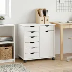 Cabinet mobil Alb 63,5 x 39 x 65,5 cm Lemn de pin masiv GartenMobel Dekor