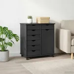 Cabinet mobil Gri 63,5 x 39 x 65,5 cm Lemn de pin masiv GartenMobel Dekor