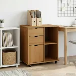 Cabinet mobil Maro miere 63,5 x 39 x 65,5 cm Lemn de pin masiv GartenMobel Dekor