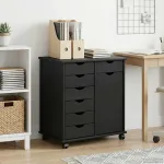 Cabinet mobil Negru 63,5 x 39 x 65,5 cm Lemn de pin masiv GartenMobel Dekor