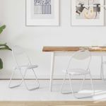 Scaun pliant 2 pcs Alb 48 x 43,5 x 81 cm Piele artificială GartenMobel Dekor