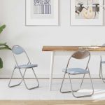 Scaun pliant 2 pcs Gri 48 x 43,5 x 81 cm Piele artificială GartenMobel Dekor