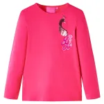 Tricou pentru copii cu mâneci lungi, roz aprins, 140 GartenMobel Dekor