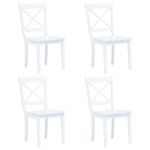 Scaune de bucătărie, 4 buc., alb, lemn masiv de hevea GartenMobel Dekor