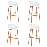Scaune de bar, 4 buc., alb GartenMobel Dekor