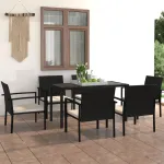 Set de mobilier pentru grădină, 7 piese, negru, poliratan GartenMobel Dekor