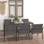 Set mobilier de grădină, 7 piese, gri, poliratan GartenMobel Dekor