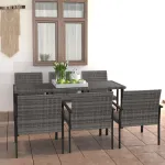 Set mobilier de grădină, 7 piese, gri, poliratan GartenMobel Dekor