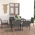 Set mobilier de grădină, 7 piese, gri, poliratan GartenMobel Dekor